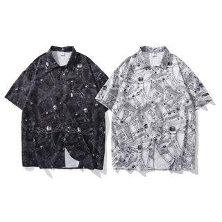 Short-sleeve Abstract Print Shirt
