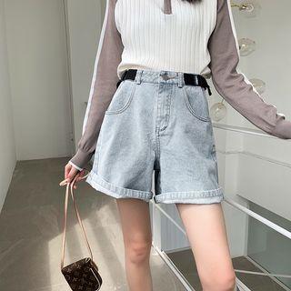 High-waist Wide Legdenim Shorts