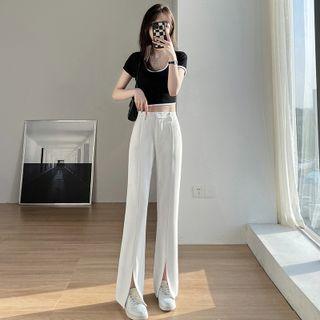 Bootcut Slit Dress Pants (various Designs)