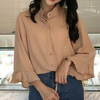 Ruffle 3/4-sleeve Shirt