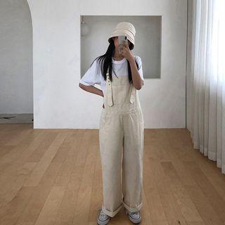 Adjustable-strap Wide-leg Suspender Pants