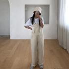 Adjustable-strap Wide-leg Suspender Pants