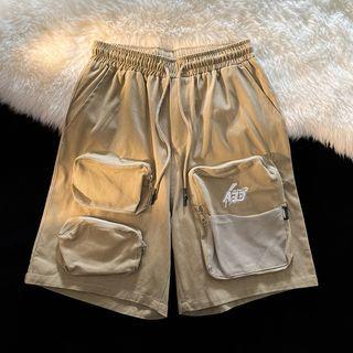 Drawstring Cargo Sweatshorts