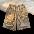 Drawstring Cargo Sweatshorts