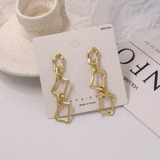 Chained Alloy Dangle Earring 1 Pair - Gold - One Size