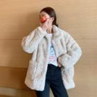 Faux-fur Loose-fit Jacket As Figure - One Size