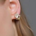 Faux Pearl Flower Earring 1 Pair - S367 - 01 - Gold - One Size