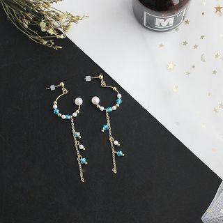 Faux Pearl Rhinestone Dangle Earring As Shown In Figure - One Size