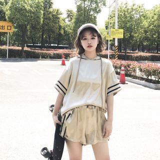 Set: Elbow-sleeve Hoodie + Shorts