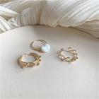 Faux Pearl Ring Set Of 3 - Faux Pearl Ring - One Size