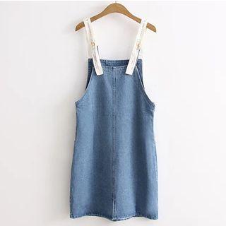 Print Strap Dungaree Dress