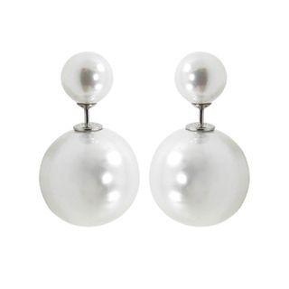 Double Faux-pearl Ear Studs One Size