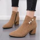 Low-heel Embellished Ankle Boots
