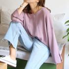 Slit-sleeve Boxy-fit Sweater