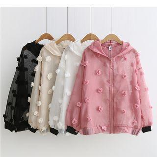 Flower Hooded Organza Jacket