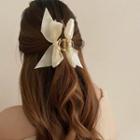 Bow Fabric Hair Clamp Light Almond - One Size