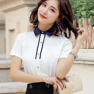Short-sleeve Blouse / Mini Pencil Skirt