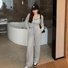 Set: Zipped Jacket + Straight Leg Pants