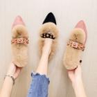 Pointy Furry Flats