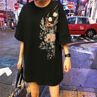 Flower Loose-fit Short-sleeve T-shirt