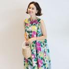 Sleeveless Tie-back Floral Print Dress
