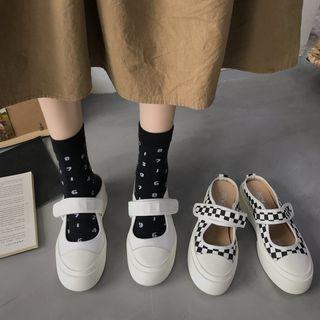 Adhesive Strap Canvas Platform Sneakers
