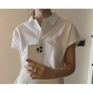 Plain Cap-sleeve Polo Shirt