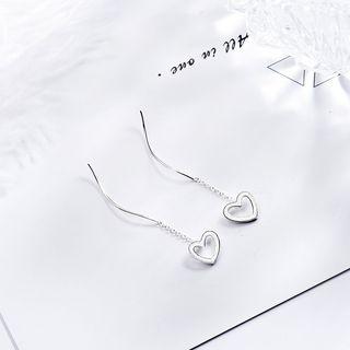 Heart Threader Earring Silver - One Size
