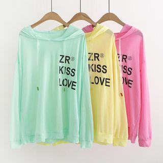 Long-sleeve Letter Hooded T-shirt