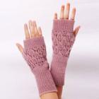 Plain Knit Fingerless Gloves