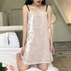 Spaghetti-strap Sequined Minidress