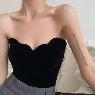 Strapless Scallop Trim Top
