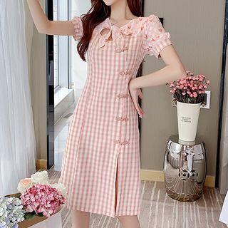 Plaid Qipao Dress