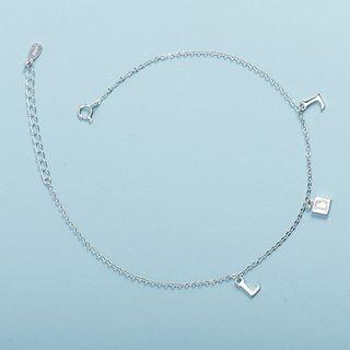 925 Sterling Silver Lettering Anklet S925 Silver - One Size