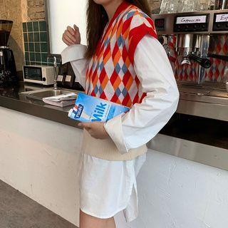 V-neck Shirtdress White - One Size