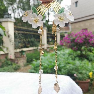 Retro Faux Pearl Floral Hair Comb