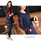 Plaid Panal Round Neck Dress