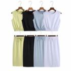 Set: Cropped Tank Top + A-line Skirt