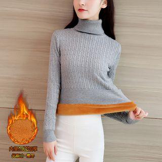Turtleneck Fleece-lined Sweater