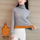Turtleneck Fleece-lined Sweater