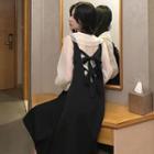 Sleeveless Open-back Midi Dress Dress - One Size
