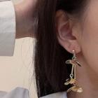Alloy Petal Dangle Earring 1 Pair - 925 Silver - Gold - One Size