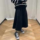 Fleece-lined Maxi Full Skirt Black - One Size