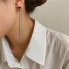 Rhinestone Asymmetrical Fringed Alloy Earring 1 Pair - Silver - One Size
