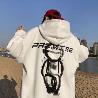 Astronaut Print Lettering Hoodie
