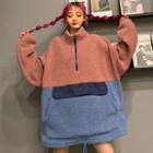 Color Block Half-zip Fleece Pullover