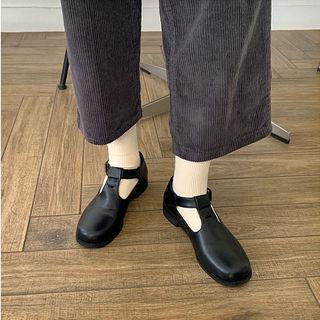Round-toe Belted Cutout Loafers