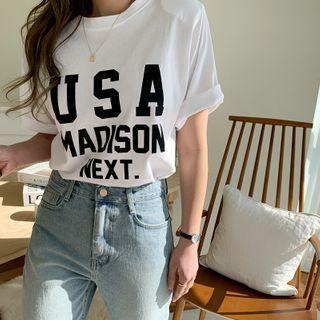 Usa Letter Cotton T-shirt