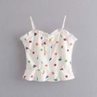 Fruit Print Cropped Camisole Top