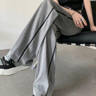 High Waist Two-tone Wide Leg Jeans (various Designs)